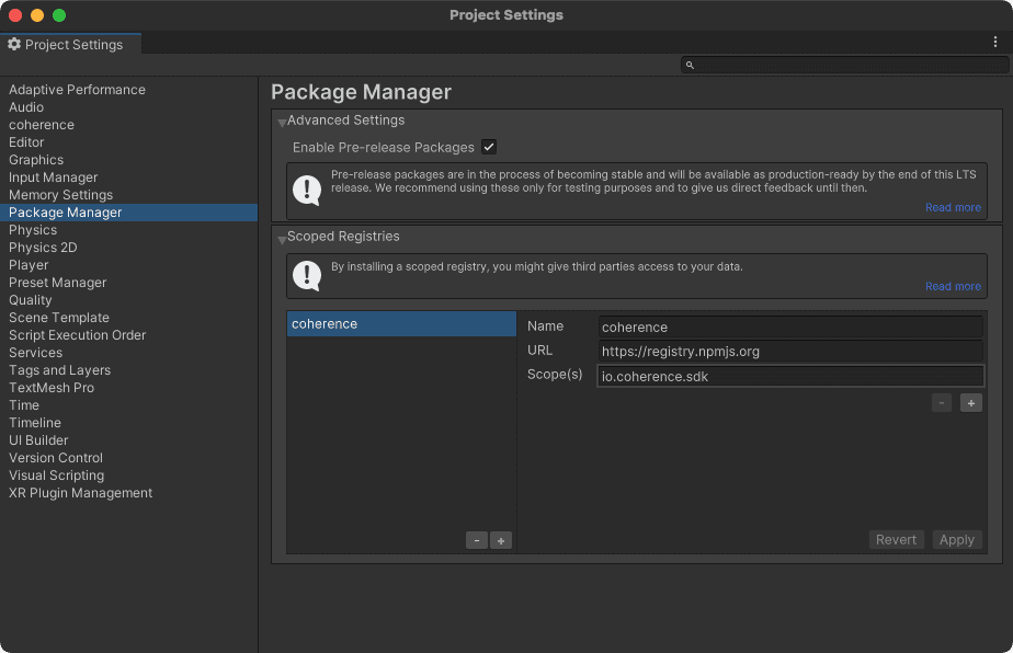Unity Multiplayer Networking Install SDK | coherence